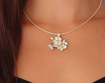 Cherry Blossom bouquet - Sterling Spring Necklace