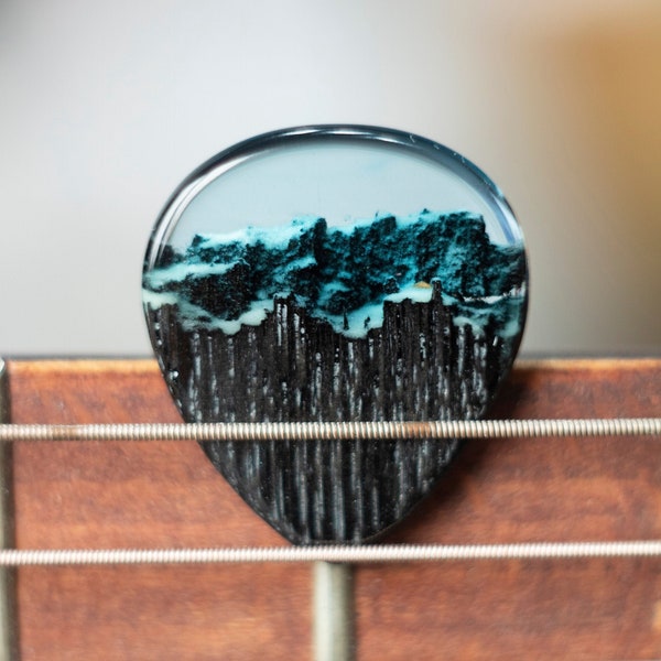 Wood Resin Guitar Pick, personalized plectrum, musician gift