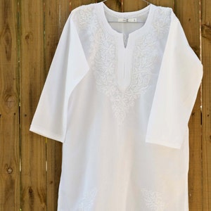 Chikankari Tunic White 画像 2