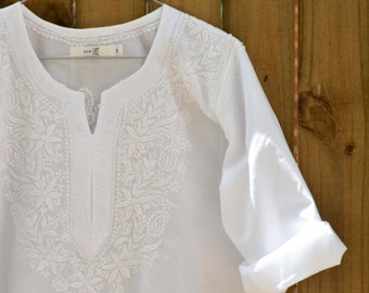 Chikankari Tunic - White