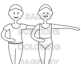 Five Ballet Positions Coloring Pages for Girls and Boys BIG BUNDLE