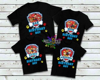Paw Patrol Personalized Birthday T-Shirt Gift New Boys Clothing Kids Party