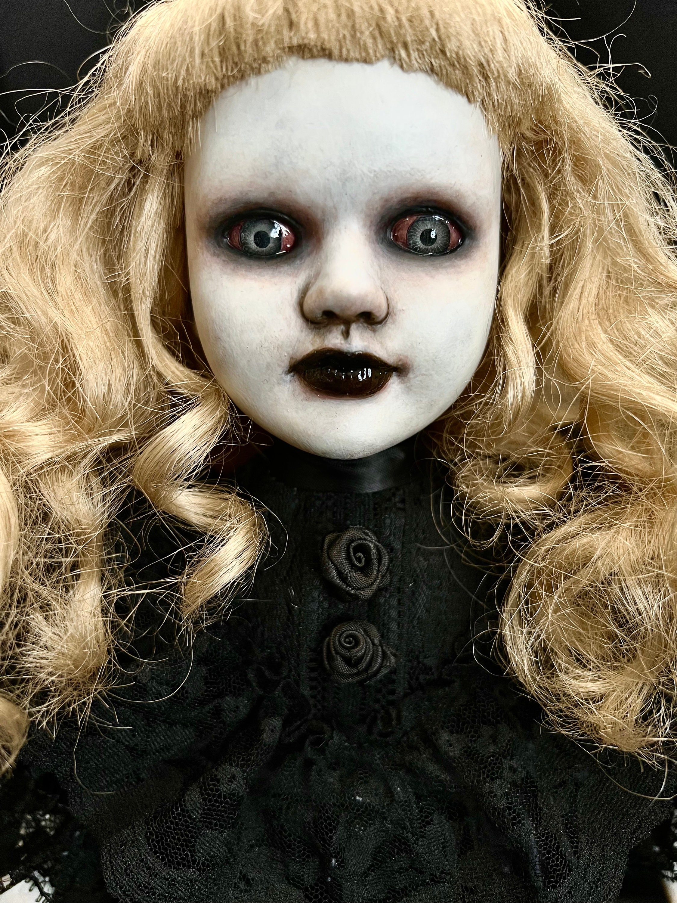 Scary blonde doll sale