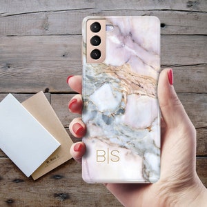 Personalized Monogram Marble Case for Galaxy S25 Ultra S25 Plus Galaxy S24 Ultra Galaxy S23 plus Galaxy S22 Galaxy S21 plus