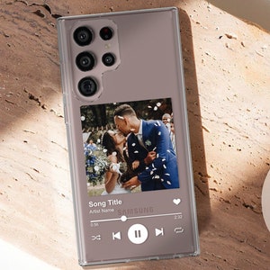 Custom Favorite Songs Music Player Clear Case for Galaxy S25 Ultra S25 Plus Galaxy S25 S24 Ultra Personalized Galaxy S23 Plus S22 Ultra Cute