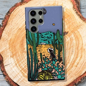 Cactus Retro Hippie Dog Case for Galaxy S25 Ultra S25 Plus Galaxy S24 Ultra Galaxy S24 Plus Galaxy S23 Galaxy S22 Ultra S21 Psychedelic