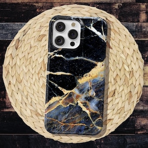Black Marble Phone Case for iPhone 16 Pro Max iPhone 16 Pro case iPhone 15 Plus, iPhone 15 iPhone 14 Pro Max 13 12 11 Magsafe Cute Granite
