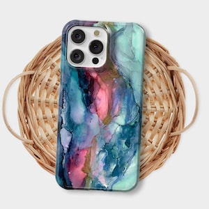 Alcohol Ink Texture Phone Case for iPhone 16 Pro Max iPhone 16 Pro iPhone 15 Pro case iPhone 14 Plus, iPhone 13 Pro Max 12 11 Tough MagSafe