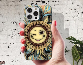 Sun Mandala Mystical Phone Case for iPhone 15 Pro Max iPhone 15 Plus iPhone 14 Pro case, iPhone 13 Pro Max 12 11 XR Max Tough Magsafe Cute