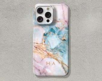 Personalized Monogram Initials Marble Phone Case for iPhone 15 Pro Max iPhone 14 Pro case iPhone 15 Plus, iPhone 13 Pro Max 12 11 XR Magsafe