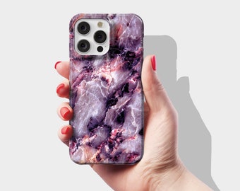 Marble Deep Purple Phone Case for iPhone 15 Pro Max iPhone 14 Pro case iPhone 14 Plus, iPhone 13 Pro Max 12 11 XR Max Tough Magsafe