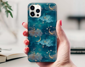 Moon and Stars Phone 15 case, iPhone 14 Pro case, iPhone 13 Mini SE 2022 iPhone 12 Pro Max case iPhone 11 Pro iPhone XR XS Max X 8 7 6 plus