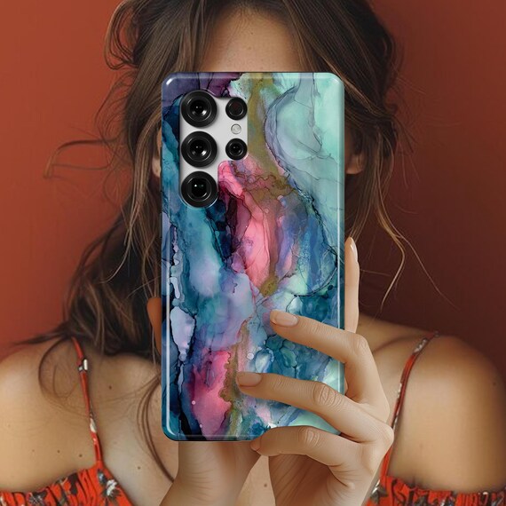 Alcohol Ink Texture Aesthetic Cute Case for Galaxy S26 Ultra S25 Plus Samsung S24 Ultra Galaxy S24 Plus Galaxy S23 Ultra S22