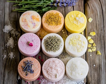 Vegan Bath Bomb Set, Natural Aromatherapy Bath Bombs, 6 Piece Spa Gift Set, Cruelty-Free Relaxation, Hostess Gift for Her, Stocking Stuffers