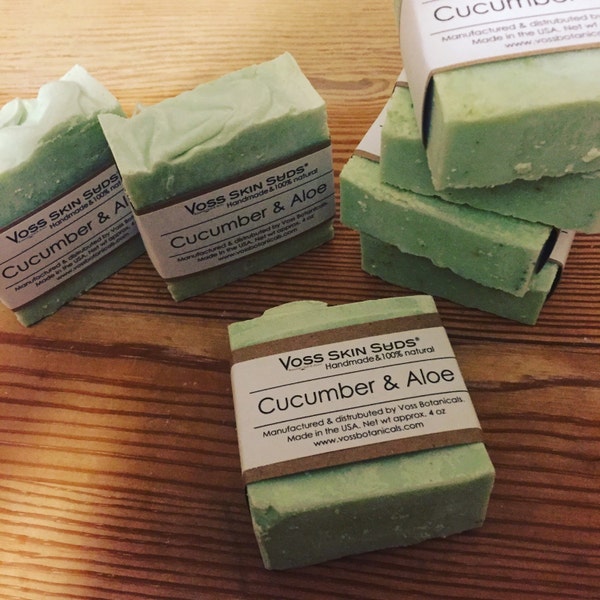 Cucumber Soap | Cucumber Aloe Soap | Palm Free Soap | Calms Skin | Gift for Her | Gift for Him | Natural Handmade Soap | Non SLS | Vegan