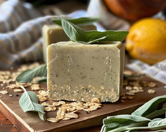 Lemon Sage Soap: Cold Process with Oatmeal & Lemon Peel