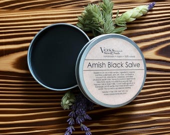 Ungüento Amish Black Drawing Salve: Ungüento vegano a base de hierbas para la piel, 2 oz