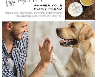 Paw Balm, Pet Care, Fragrance-free, Helps Protect Dog and Cat Paws,  Organic, Plant-Based Ingredients, Absorbs Quickly, Dog or Cat Care