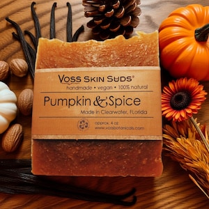 Jabón de calabaza, calabaza vegana, regalo de Halloween de otoño, regalo de agradecimiento, cesta de regalo de otoño, regalo de otoño para hombres, cesta de regalo para profesores, boda de otoño