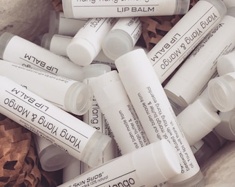 Mango Butter Lip Balm: Ylang Ylang, Citrus, Spearmint Lemon, and Peppermint, Super Hydrating for Your Lips