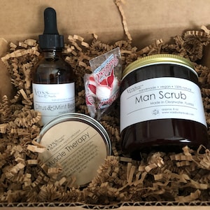 Man Spa Geschenk Box, Geschenk für Ihn, Vegan Man Geschenk, Bartöl, After Shave Tonic, Gentlemen Geschenk, Bräutigam Geschenk, Verwöhn ihn Box, Vatertagsgeschenk