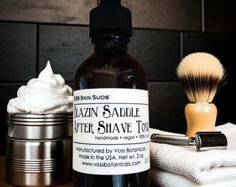 Handmade Vegan Aftershave: Natural & Organic Men's Grooming - Barber Shop or Blazin Saddle Scent