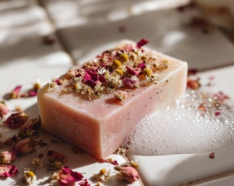 Rose Petal Handmade Soap: Vegan Floral Skin Moisturizer