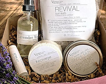 Jet Lag Recovery Kit | Travel Self Care Gift Box | Post Flight Skincare Set | Travel Spa Gift | Wellness Gift for Travelers | Vegan Spa Set
