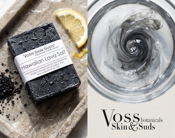 Hawaiian Black Lava Salt Soap: Exfoliating Charcoal Detox Spa Bar