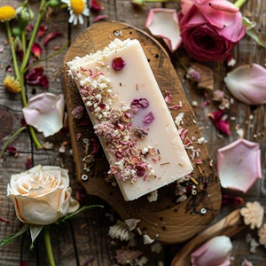 Rose Soap | Floral Soap | Rose Petals & Cream | Skin Moisturizer | Handmade | SLS Free | Rose Oil | Gift for her |  Vegan | Chamomile Soap