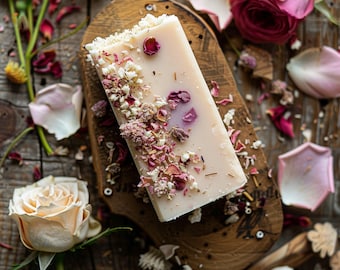 Rose Soap | Floral Soap | Rose Petals & Cream | Skin Moisturizer | Handmade | SLS Free | Rose Oil | Gift for her |  Vegan | Chamomile Soap