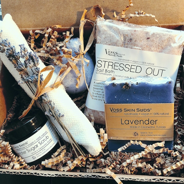 Best Friend Pamper Box, Care Package, Lavender Spa Gift, Gift for Her, Birthday Gift, Self-Care Gift, Vegan, Thinking of You, Healing Vibes