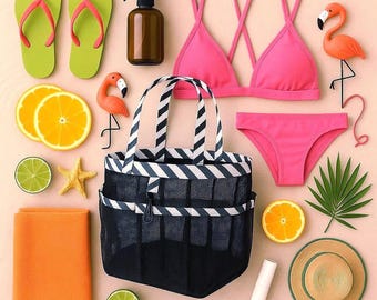 Tote Bag, Shower Caddy, Quick Dry Tote Bag, Hanging Toiletry and Bath Organizer, Totebag  for Dorm, Gym, Beach, Shower & Camping, Waterproof