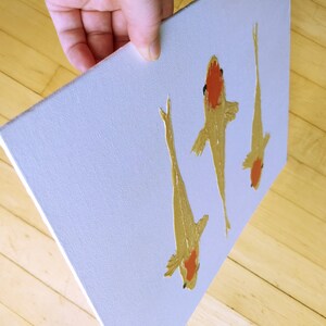 Koi wall art Modern koi painting original koi artwork unique fish art Japanese koi Tancho koi koi wall hanging prism paint art fish decor image 6