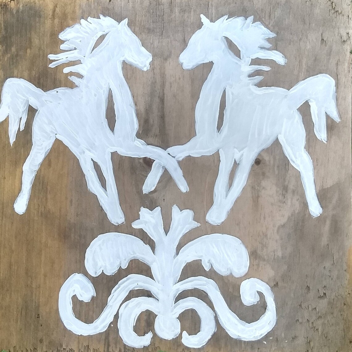 Reclaimed Barn Wood Horse Painting. Modern Farmhouse Decor Etsy