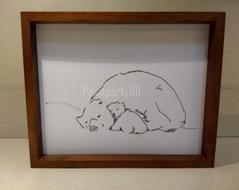 Adorable obra de arte de oso polar. Perfecta para la habitación de un bebé o un niño.