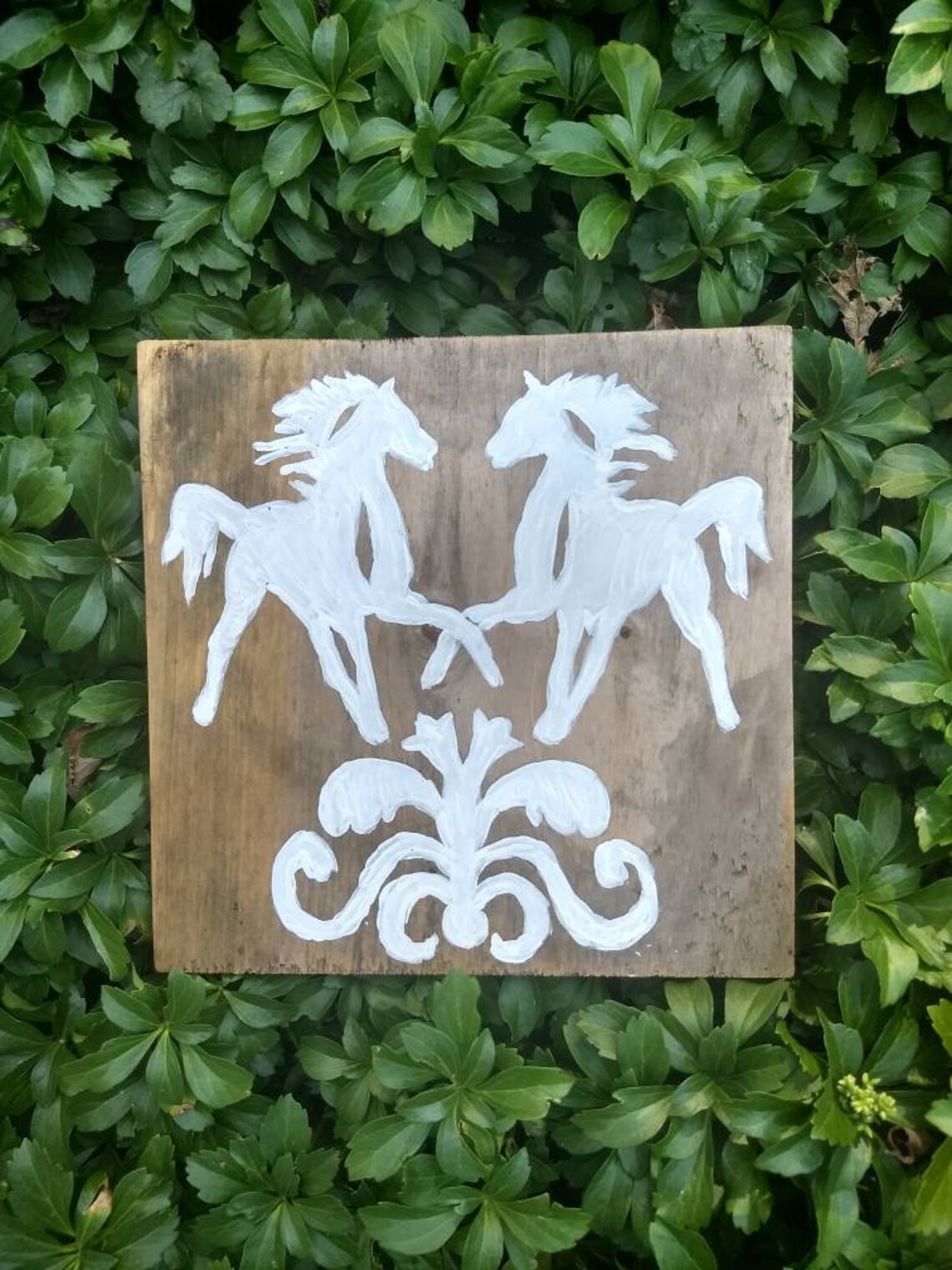 Reclaimed Barn Wood Horse Painting. Modern Farmhouse Decor Etsy