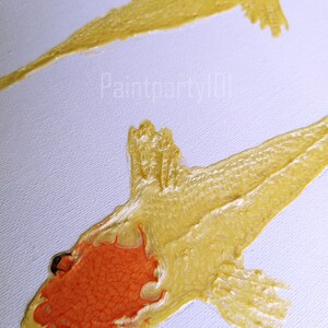 Koi wall art Modern koi painting original koi artwork unique fish art Japanese koi Tancho koi koi wall hanging prism paint art fish decor image 4