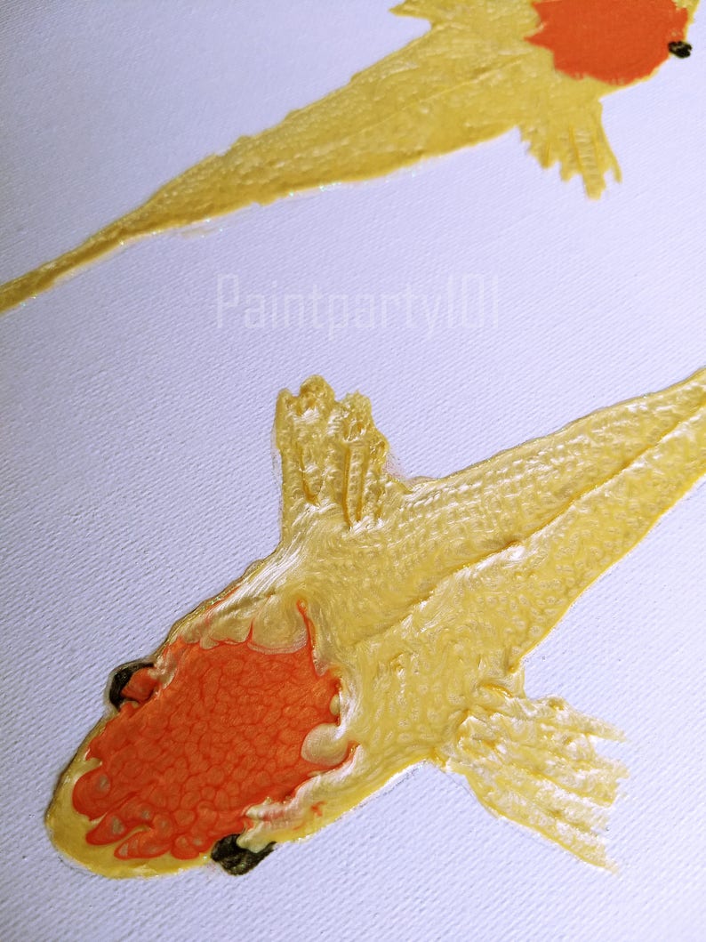 Koi wall art Modern koi painting original koi artwork unique fish art Japanese koi Tancho koi koi wall hanging prism paint art fish decor image 4