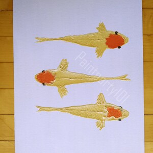 Koi wall art Modern koi painting original koi artwork unique fish art Japanese koi Tancho koi koi wall hanging prism paint art fish decor image 5