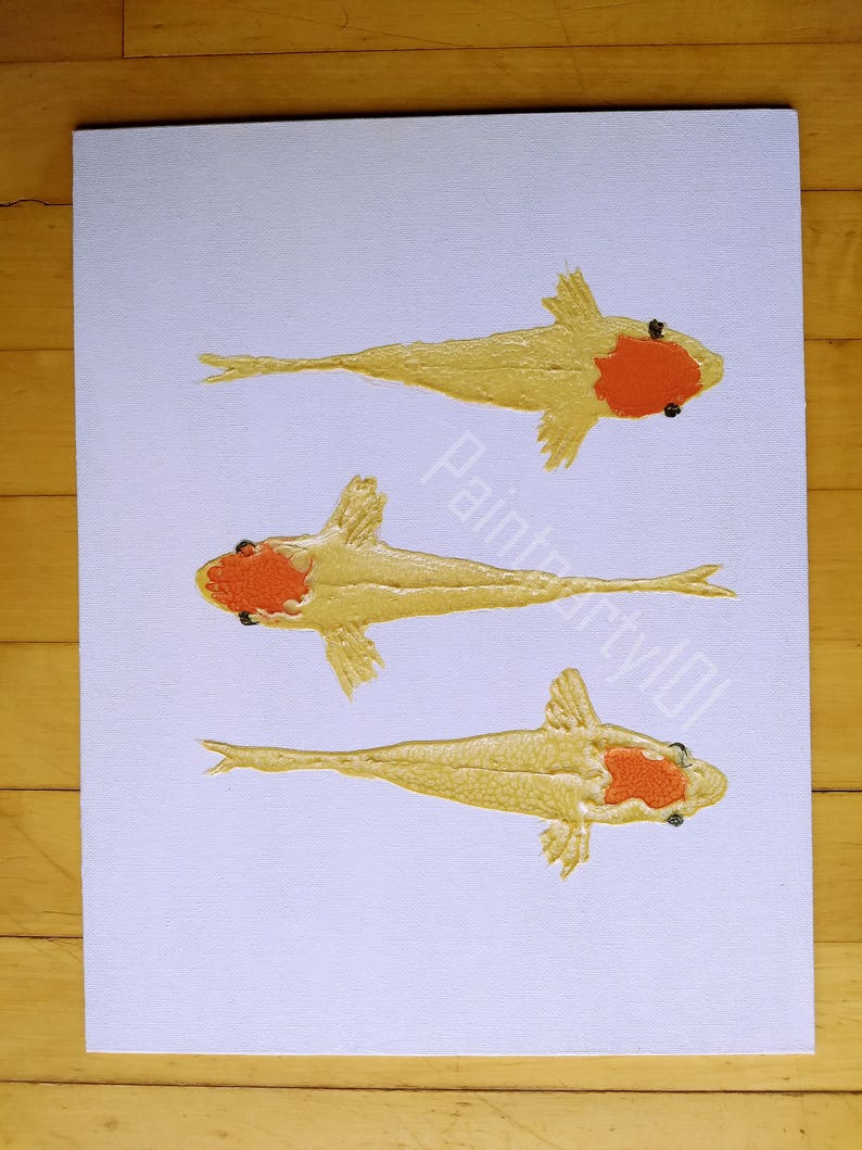 Koi wall art Modern koi painting original koi artwork unique fish art Japanese koi Tancho koi koi wall hanging prism paint art fish decor image 5