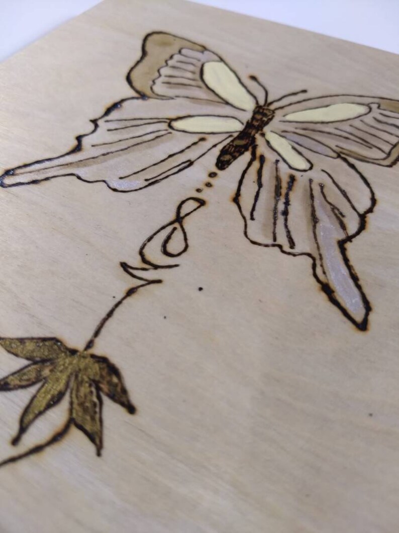 Wood Burned Butterfly Bohemian Unalome Lotus Art on Wood Etsy Wood Burned Butterfly Bohemian Unalome Lotus Art on Wood Etsy