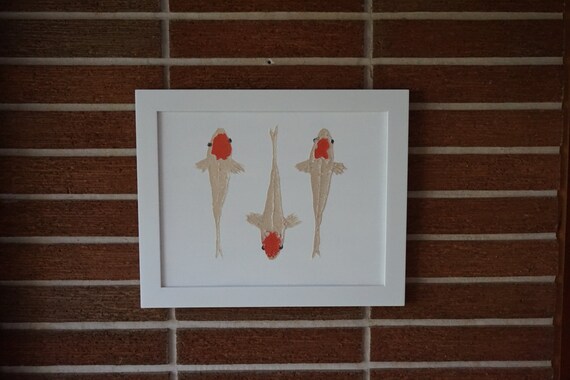Koi wall art Modern koi painting original koi artwork unique fish art Japanese koi  Tancho koi koi wall hanging prism paint art fish decor
