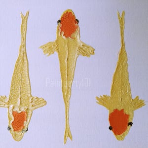 Koi wall art Modern koi painting original koi artwork unique fish art Japanese koi Tancho koi koi wall hanging prism paint art fish decor image 3