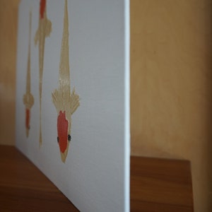 Koi wall art Modern koi painting original koi artwork unique fish art Japanese koi Tancho koi koi wall hanging prism paint art fish decor image 7