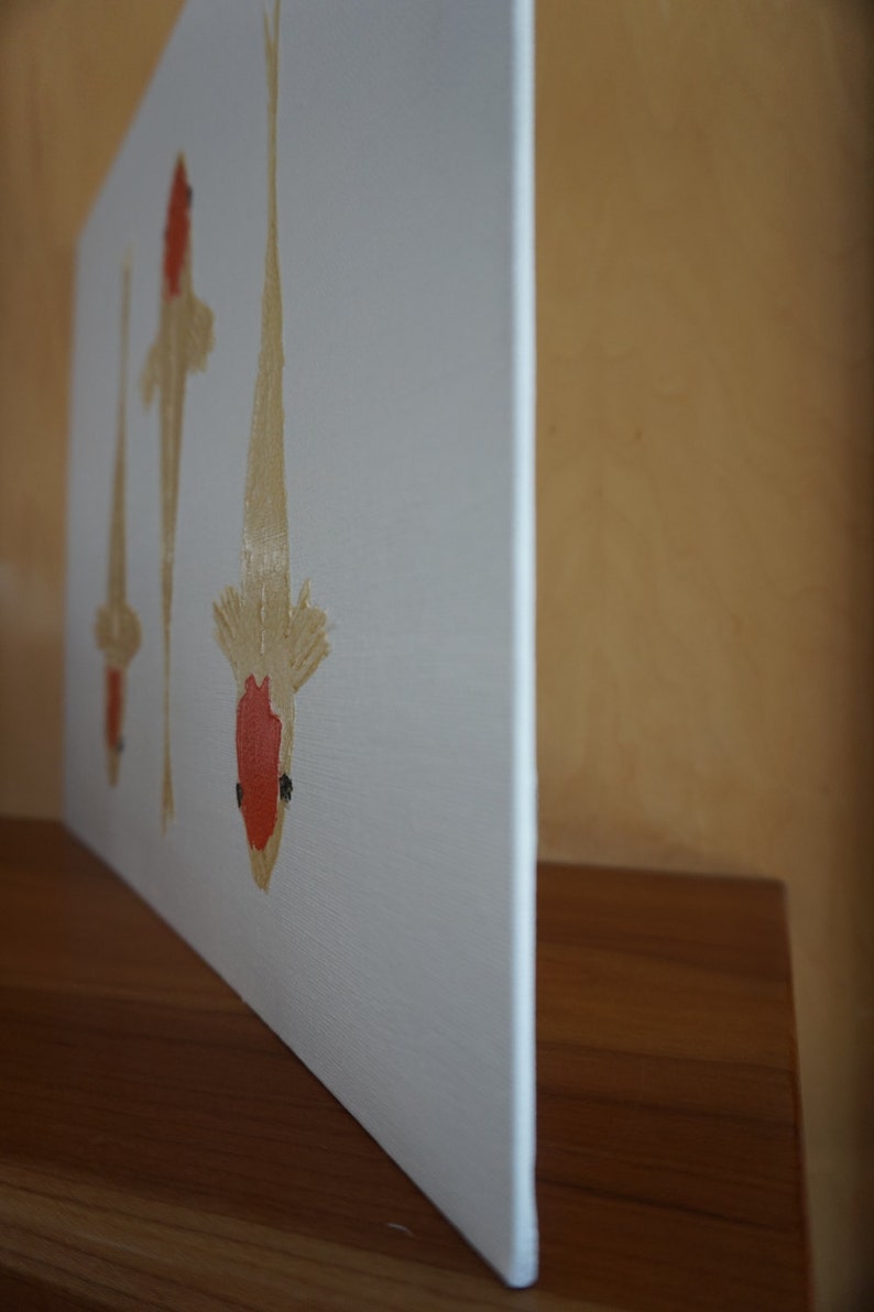 Koi wall art Modern koi painting original koi artwork unique fish art Japanese koi Tancho koi koi wall hanging prism paint art fish decor image 7