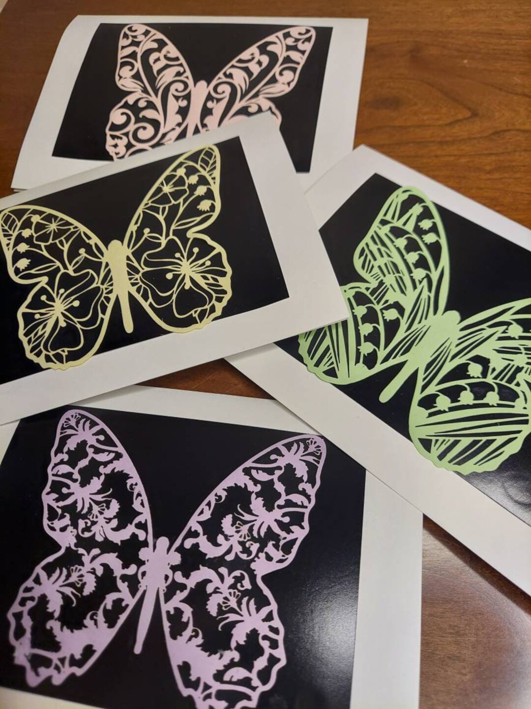 Set of 4 Lace Butterfly Notecards. Blank Spring Cards. Sympathy Card ...