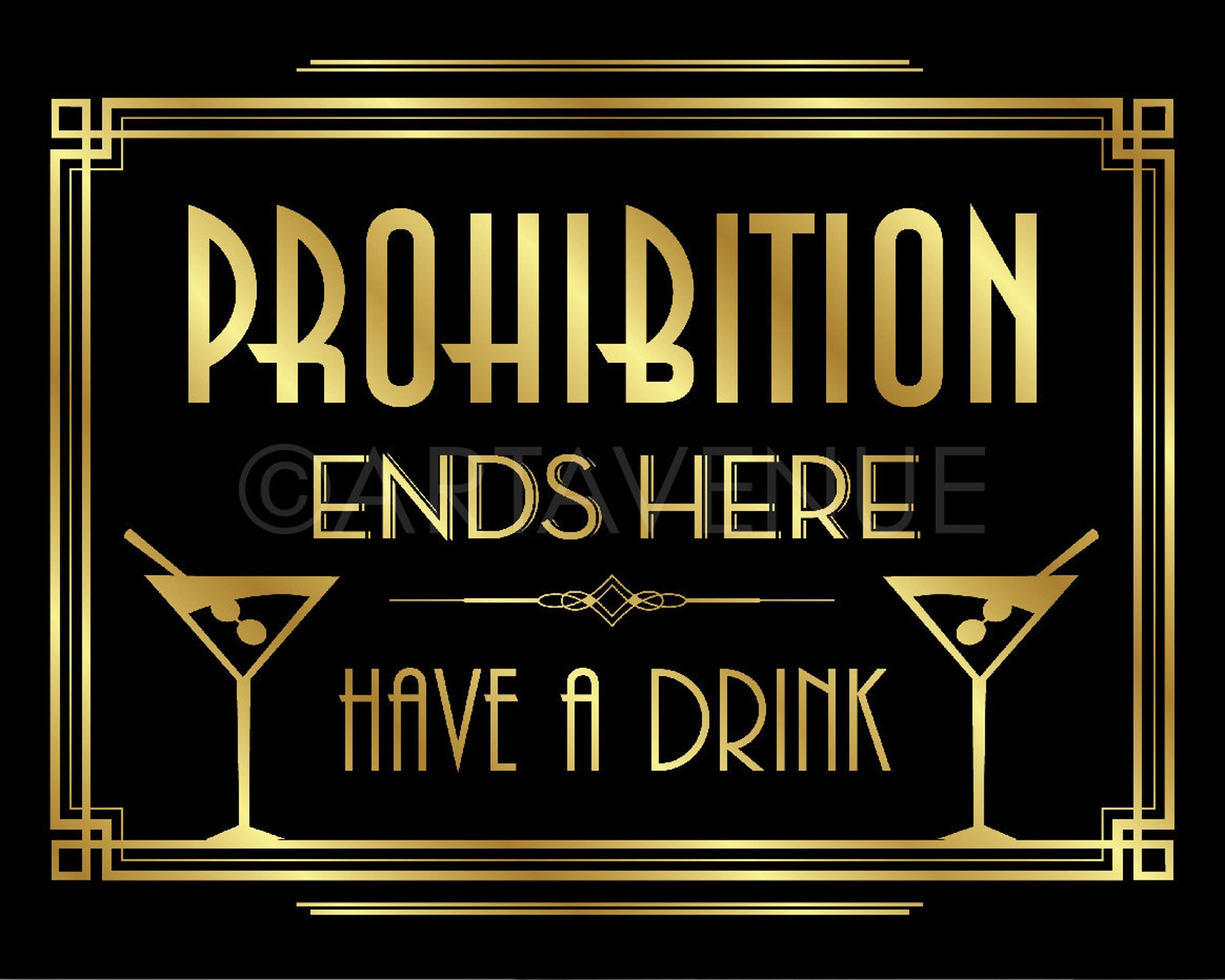 Gatsby Prohibition Quote Printable Sign Gatsby Wedding Etsy