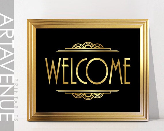 Welcome to the 1920's Sign, Great Gatsby Party Sign, Roaring 20s