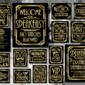Entrance to Speakeasy Sign Decor Speak Easy Tin Signs Prohibition  Decorations Rustic Farmhouse Roaring 20s Mugshot Wall Art Tin Metal Signs 8  x 12